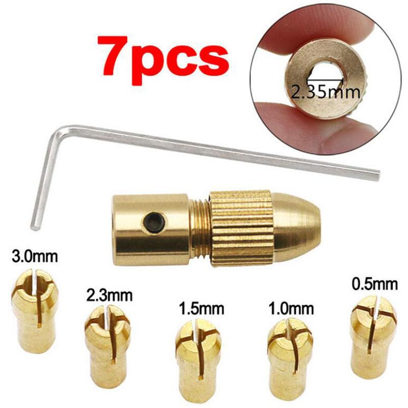 Brass Collet Mini Drill Chucks for Electric Motor Shaft Drill Bit Tool Chuck Adapter 2.00/2.35/3.17/4.05/5.05mm