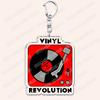 Aesthetic Indie Red Record Music Keychains for Women Accessories Bag Retro Vinyl Label Player Key Chain Fans Gifts Keyrings