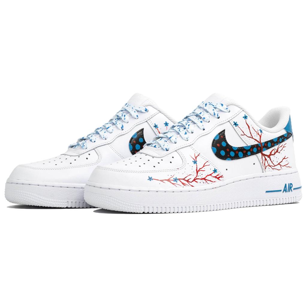 Nike Air Force 1 Kaleidoscope, First, Shopping Bag Leather Abrasion Resistant Low top Skateboard Shoes Unisex CW2288-111(Team113-S-BOX)