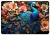 Desk Pad 50×70 Cm, Peafowl Pattern - Eco-friendly Felt, HD Print, Tabletop Protection, for Office and Room - Bertoni