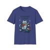 Unisex Softstyle T-Shirt Cozy Cat Lantern Christmas Snow Winter Gift Holiday Tee