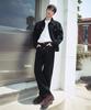 DRAW FIT Washed Relaxed Straight Denim Pants [Black Indigo]