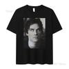 Damon Salvatore Ian Somerhalder Koszulka z serialu TV dla kobiet Letnie topy Koszulki z okrągłym dekoltem Odzież damska Streetwear Damska koszulka