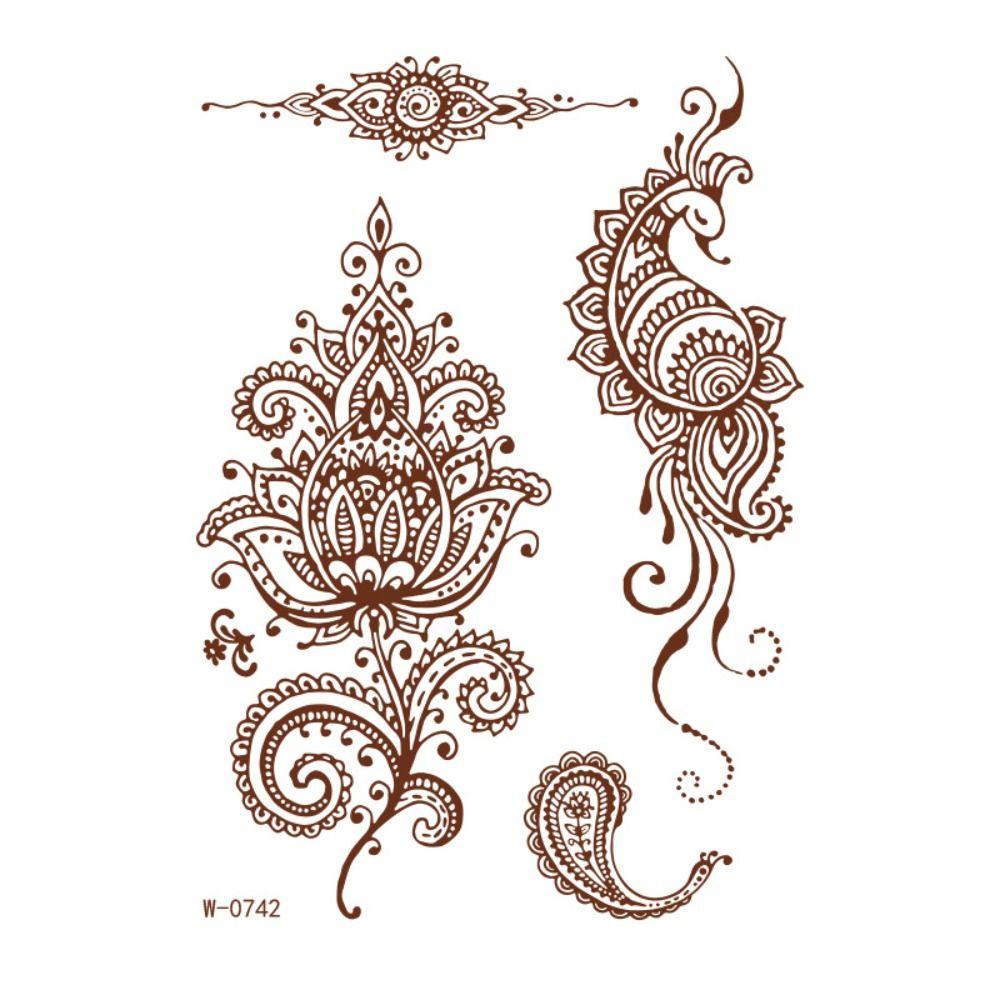Wedding Tool Body Art Sticker Henna Tattoo Stickers Water Transfer Decals Temporary Tattoo