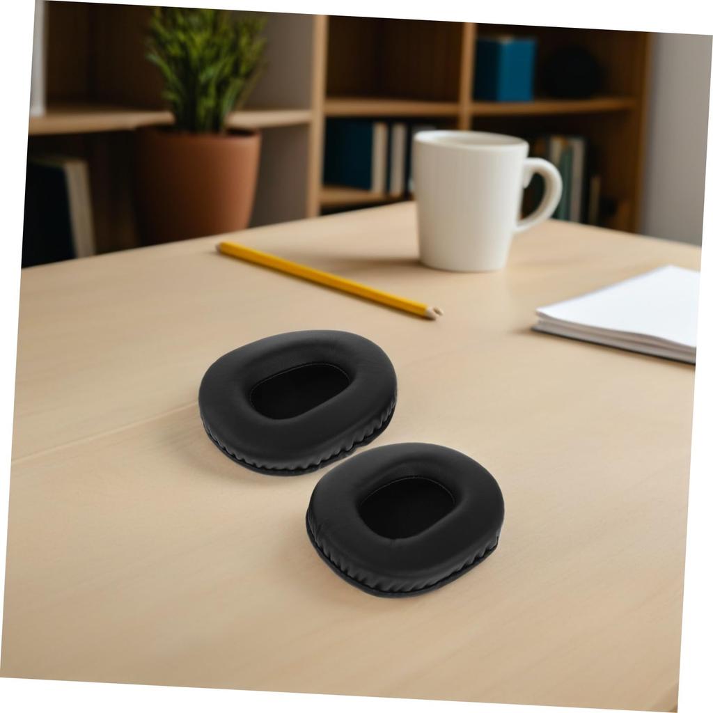 Ipetboom Headphone Ear Ear Oval Foam Noise for 100x80mm Pads, Cushions, 2-Pack, Covers, Reduction, Headsets, Office/Gaming, Black,