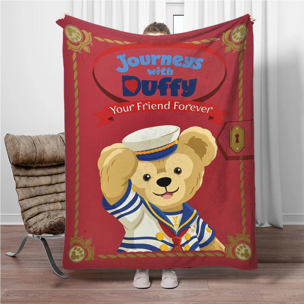 Disney Duffy Bear HD Flannel Thin Blanket.Four Season Blanket. Travel Picnic,for Sofa,Beds,Living Rooms,Fluffy Blanket Gifts
