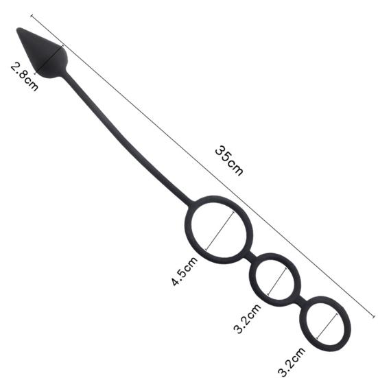 Men Time Delay Three Ring Cock Penis Lock Anal Butt Plug Prostate Massager Sex Toys