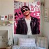B-Bruno Mars Cantor Estampado Grande Tapeçaria de Parede Pendurada Tarot Hippie Tapetes de Parede Arte de Dormitório Decoração de Casa