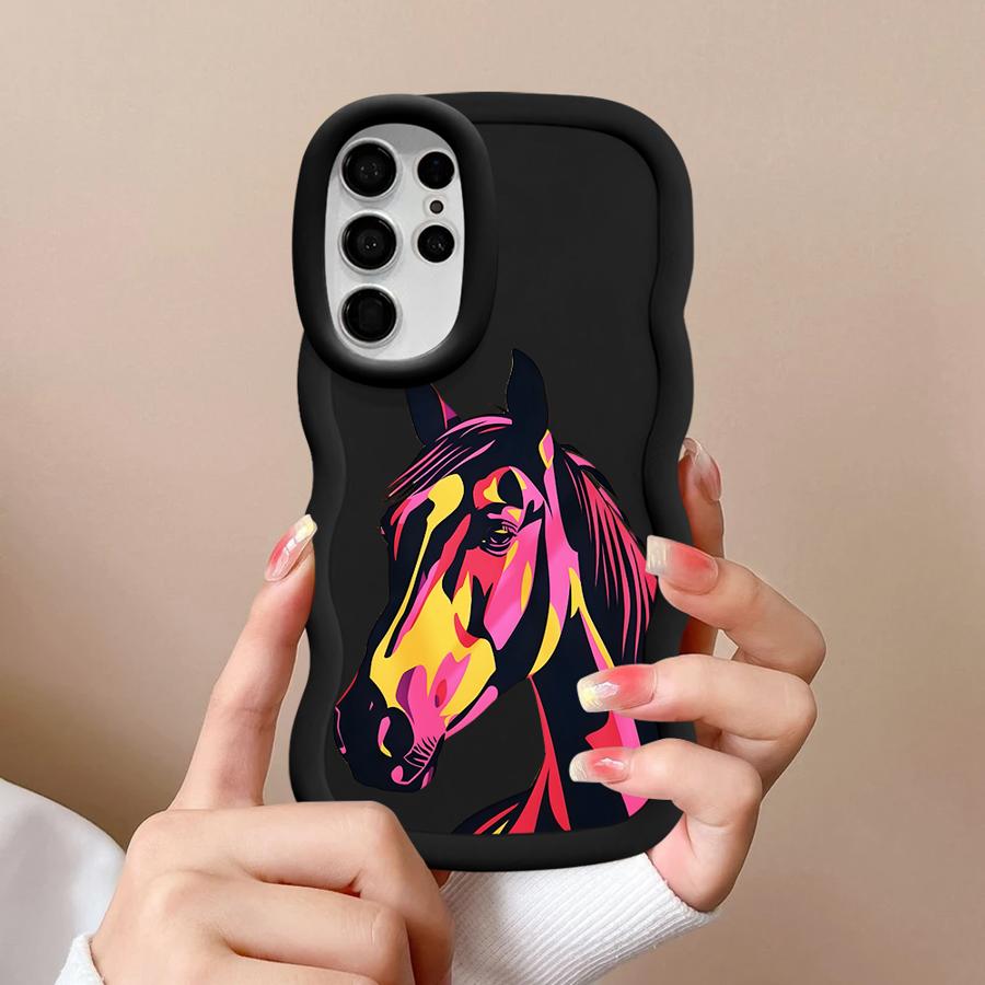 Soft Phone Cover Case for Samsung Galaxy S24 S20 FE A25 S22 Ultra S23 Plus S21 A26 S25 A54 A36 A24 A34 A55 A35 Cool Horse