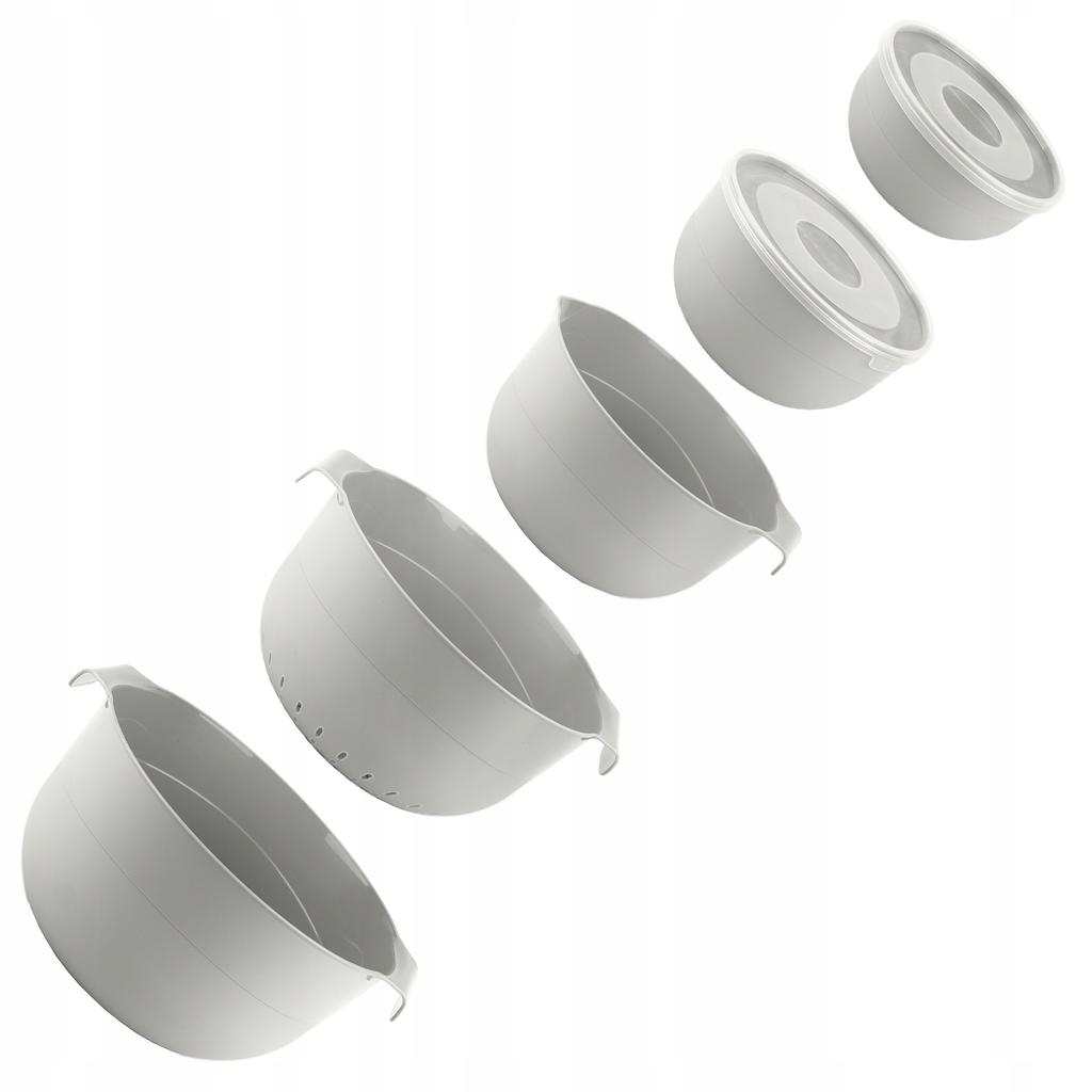 KADAX Set of 7 Kitchen Bowls + 3L Colander Plastic