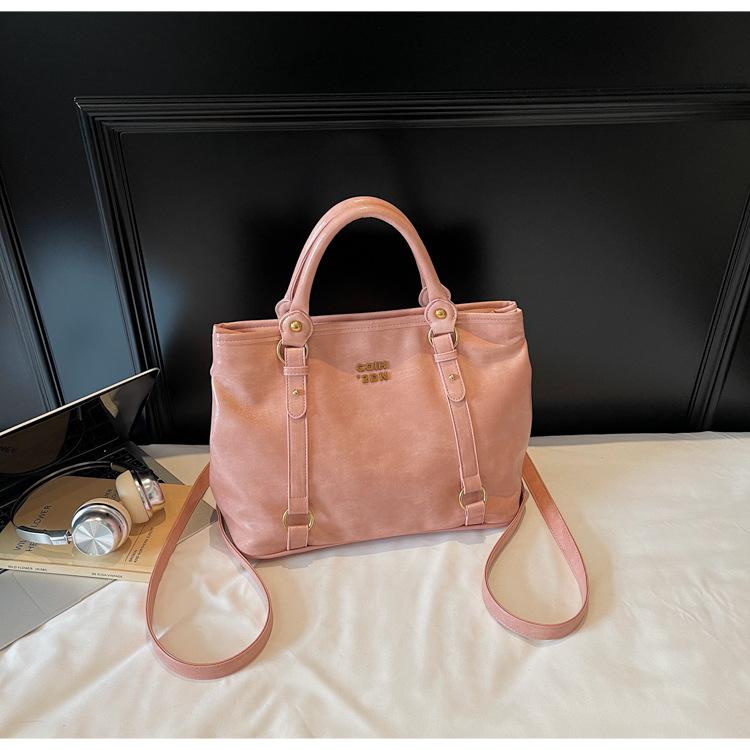 

Корейская версия простого рюкзака женский 2025 новый ретро модный одноплечный кроссбоди сумка повседневная дорожная сумка розовый