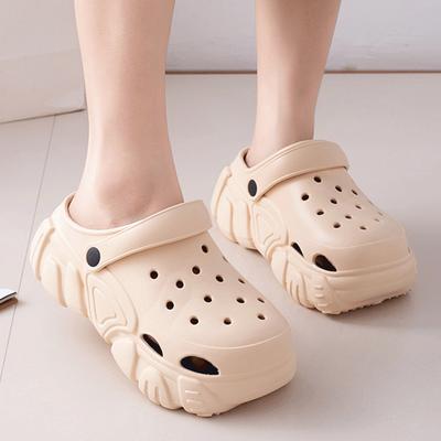 Naujos vasarinės platforminės klumpės basutės moterims Madingos tuščiavidurės Eva Lauko šlepetės Moteriškos storas padas Neslystančios paplūdimio Sandalias Mujer