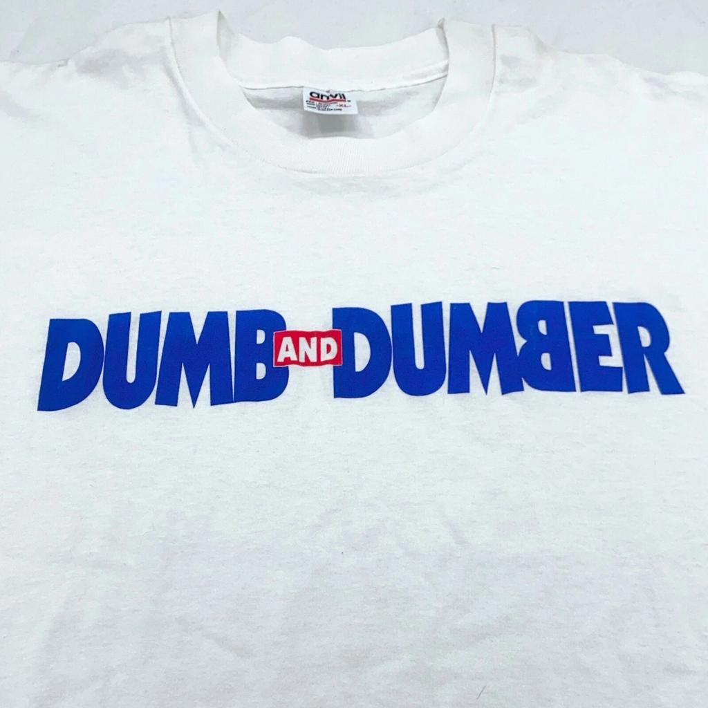Vintage 90s DUMBER & DUMBER MOVIE PROMO T-Shirt LARGE/XL Soft Jim Carrey Comedy