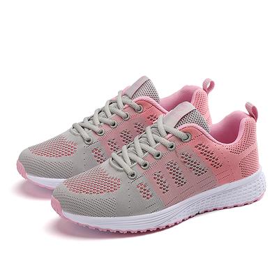 Women Casual Shoes Breathable Walking Mesh Lace Up Flat Shoes Sneakers Women Tenis Feminino Pink Black White