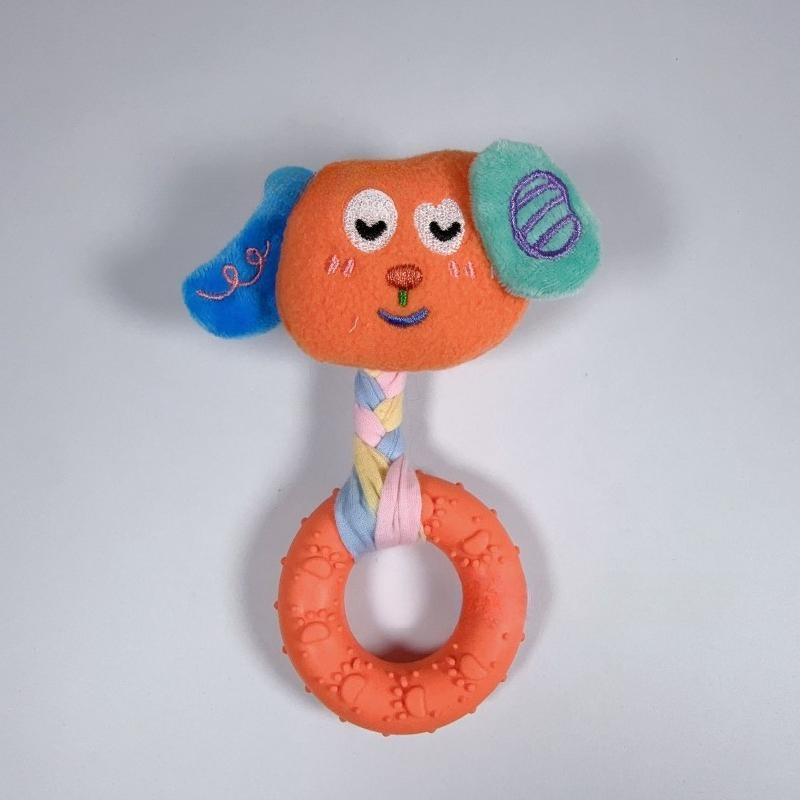 Pet Plush Squeaky Toy Assorted Cartoon Shapes Corduroy Molar Interactive Boredom Relief Dog Chew Toy