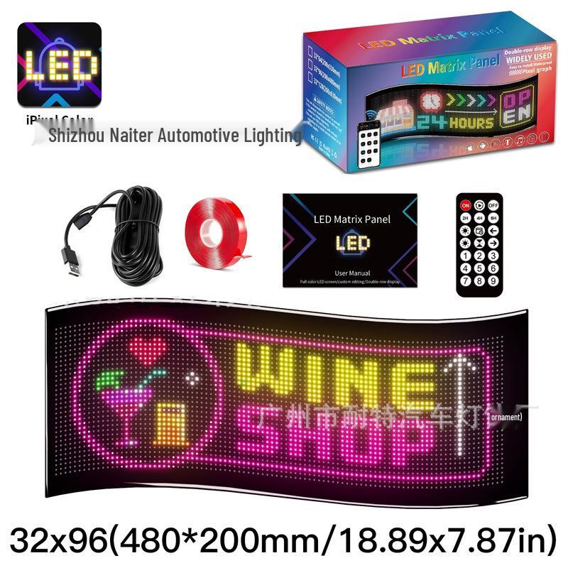Ultra-Thin USB LED Car Advertising Screen: Full Color, Flexible, Dual-Row Scrolling Display