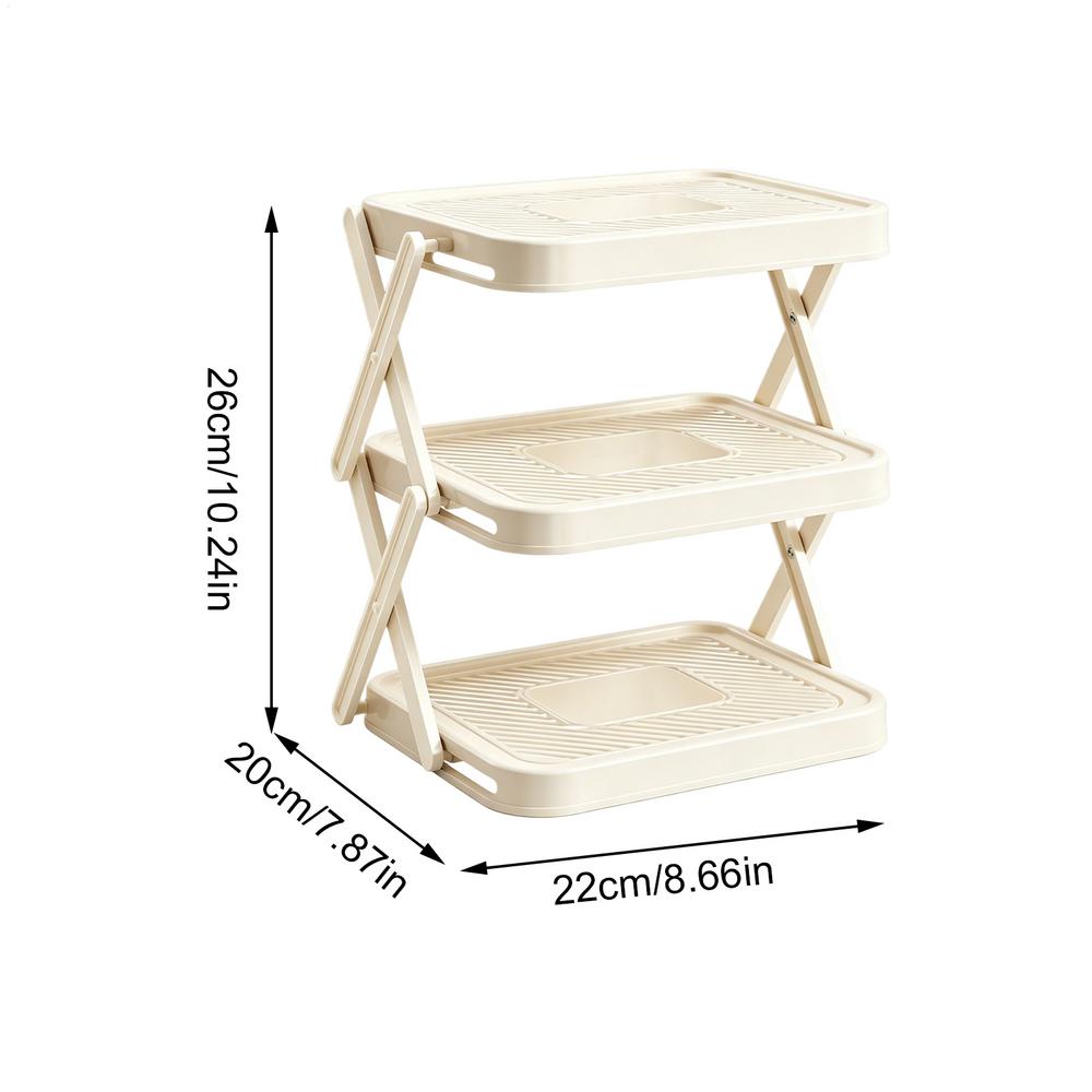 Multi-Layer Prep Tray Rack 3 Tier Foldable Dish Storage Rack Space Saving Kitchen Plate Organizer Holder For Outdoor Grill home белый
