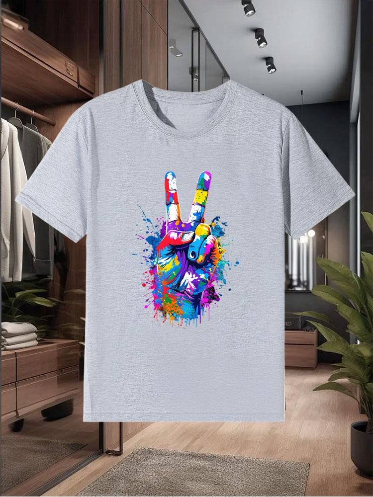 Men's New 100% Cotton T - Shirts for Summer  A Loose, Breathable and Casual Short - Sleeve Top