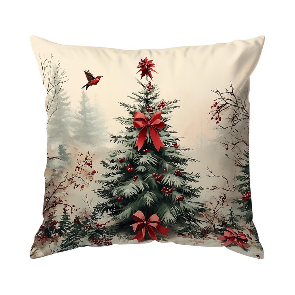 Winter Flower Christmas Pillowcase Printed Polyester 45x45cm Throw Pillowcover Decorative Sofa Cushion Pillowslip Home Decor