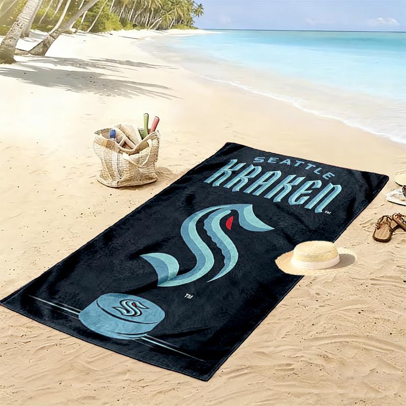 Seattle Kraken Hockey print Quick Dry Beach Towel Microfiber Absorbent Portable Travel Swimming Towel