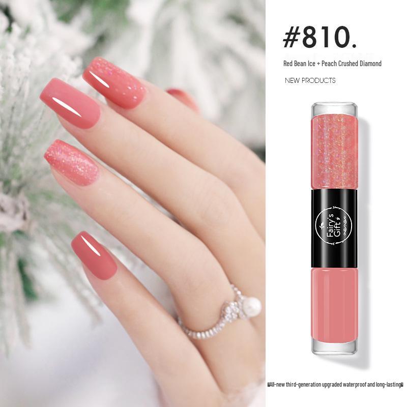 Two-Color Peelable Quick-Dry Waterproof Glitter Nail Polish Set