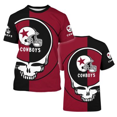 New NFL Football Team Series Men's Short Sleeve 3D Digital Printed Round Neck Needle Eye T-shirt
