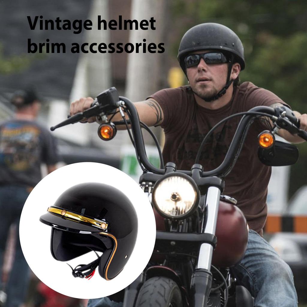 Motorcycle Sun Visor, Motorcycle Hat Visor/Shield | Retro Helmet Universal Brim Motorcycle Helmet 3/4