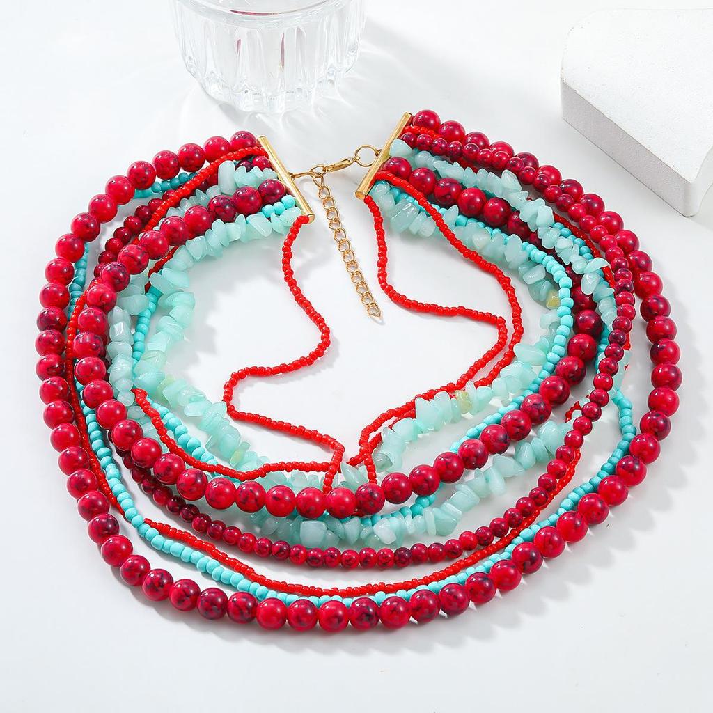 Z's Baroque Multi-layer Beaded Clavicle Necklace