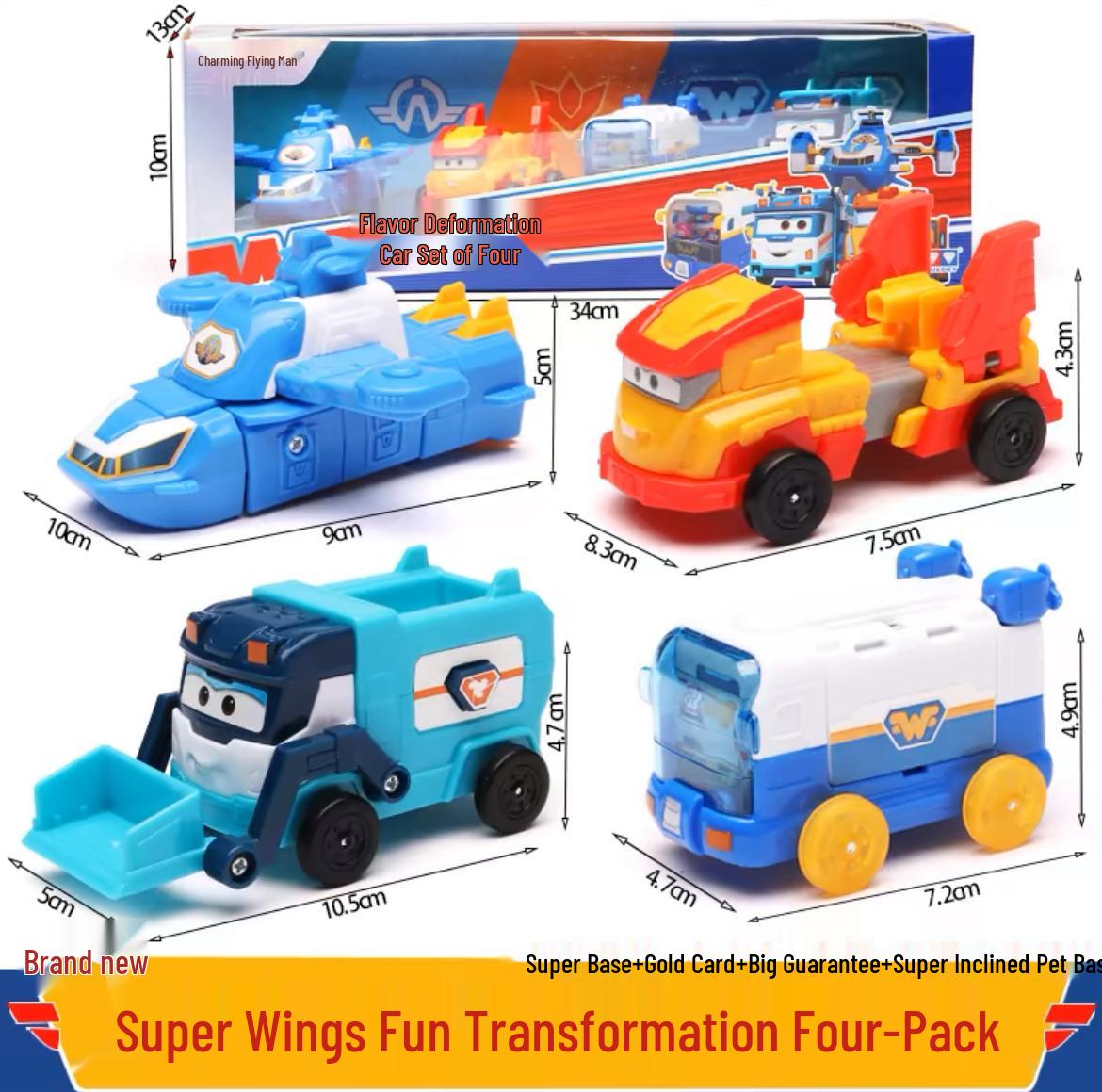 

Мини-набор игрушек Super Wings: Пожарная машина Да Юн, Строительная машина Вилли, Космический корабль Доли, Джетт.