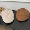 Solid Color Simple Suede Forward Hat Children Autumn and Winter Cap Casual Versatile Face Small Retro Reverse Wear