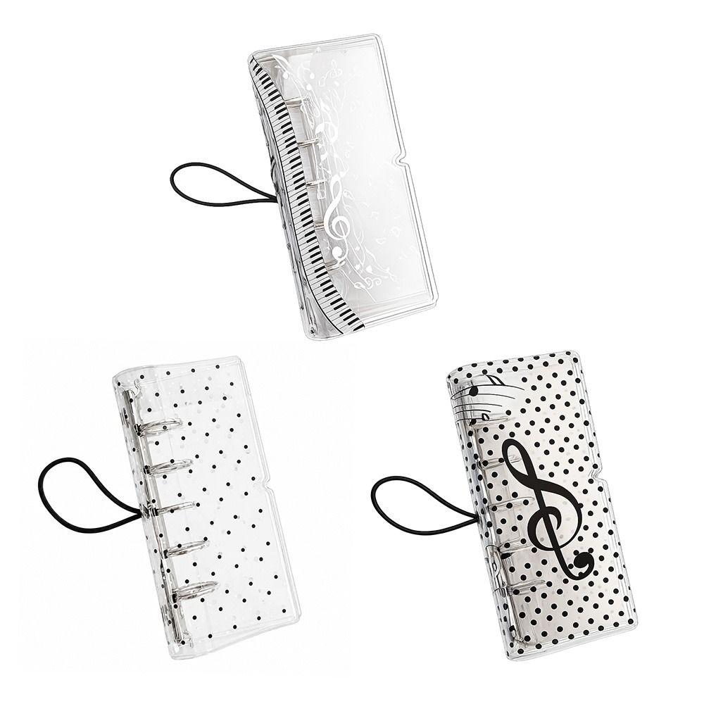 Music Note Design Loose Leaf Notebook Cover Transparent Journal Cover INS M5 Half Size Binder