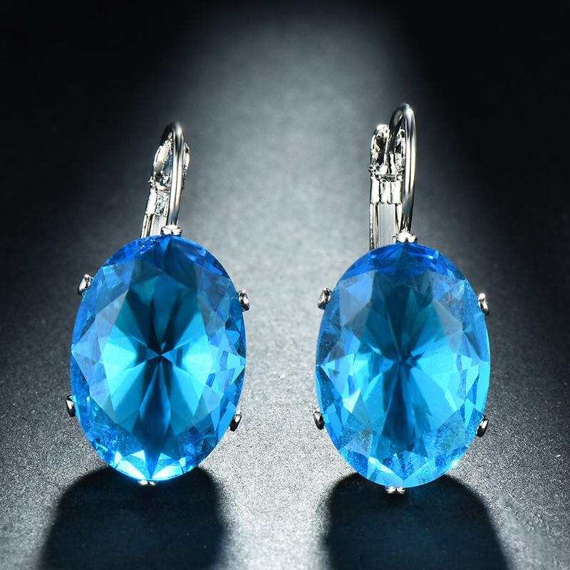 Water Drop Earrings Women Crystal Multicolor Temperament Shiny Zircon Earrings Fashion Attend Banquet High Quality