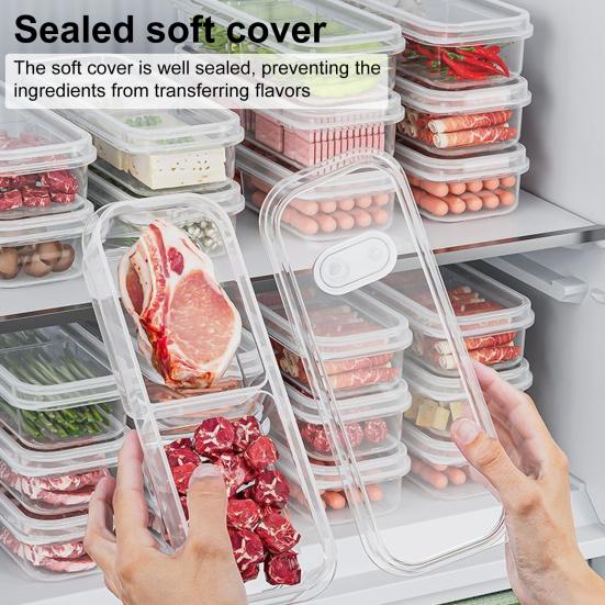 1/3/6 stk Mat Frukt Oppbevaringsboks Flere Rom BPA-fri Gjennomsiktig Design Bærbar Kjøleskap Fryser Organizer