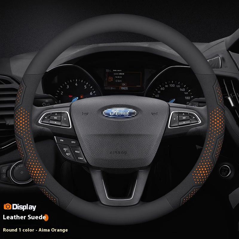 Carbon Fiber Suede Steering Wheel Cover for Ford Focus F150 Mondeo Fiesta Kuga Edge Ecosport Explorer Escape Fusion Car Accessor