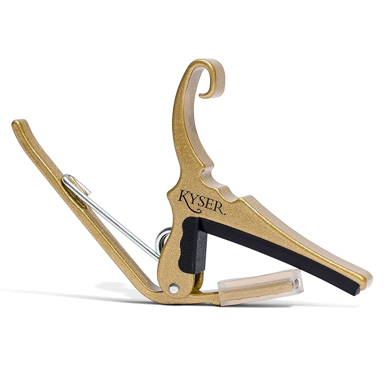 

Kyser (Kaiser) quick change capo tasto for 6 string acoustic guitar, gold, KG6G