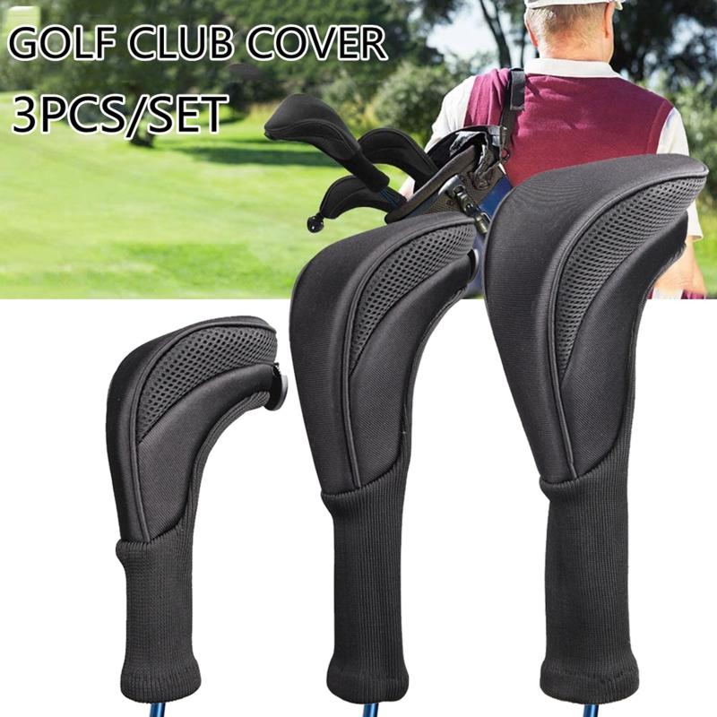Golfový potah na hlavu pro fairwayová dřeva, driver, hybridy, dlouhý krk, síťovaný potah na golfovou hlavu s vyměnitelným číslem.