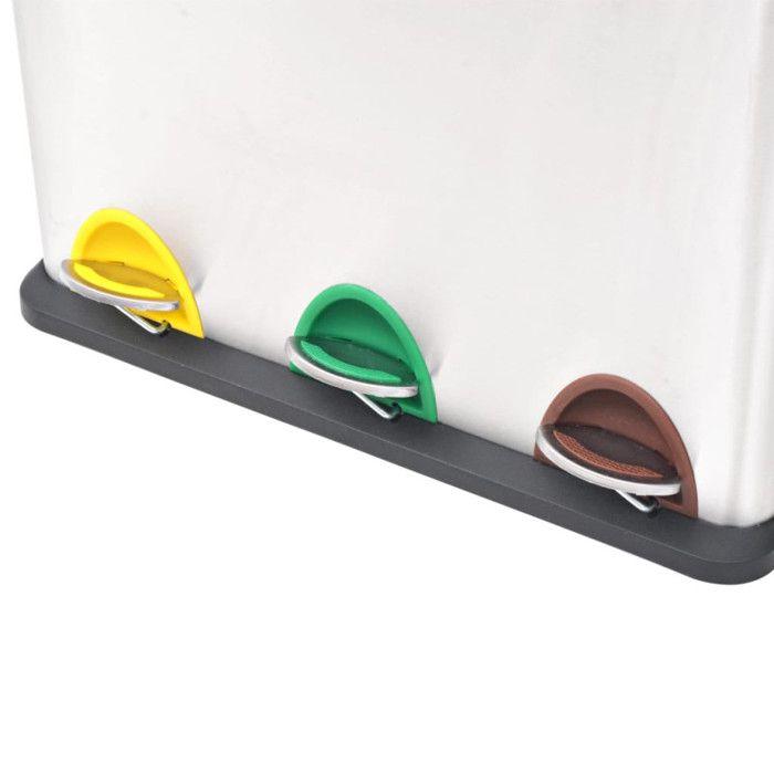 VidaXL Poubelle à ordures Acier inoxydable 24 L