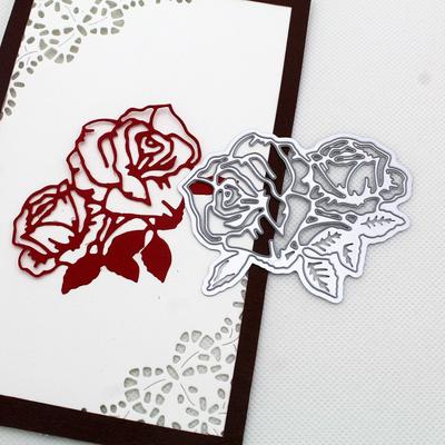 Molde de corte de metal com flor de rosa, estênceis cortados para álbum de scrapbooking diy, gravação de cartão de papel