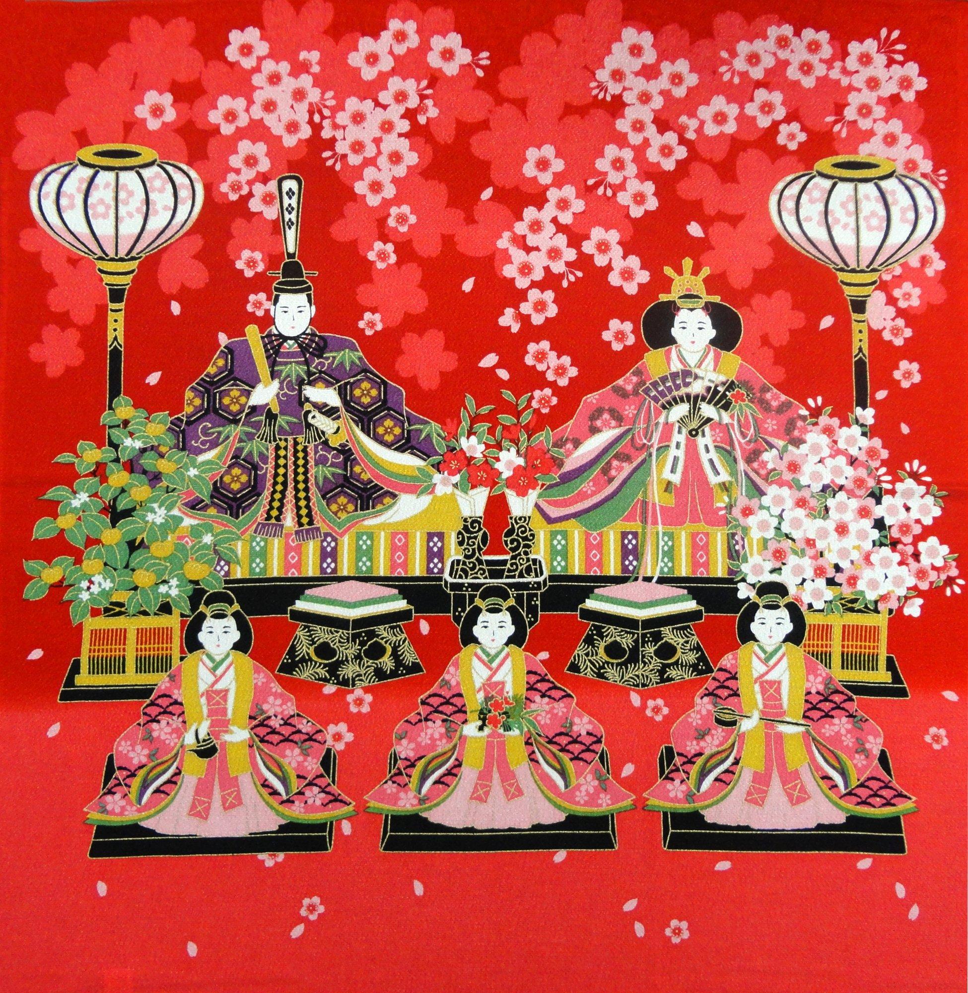 

Марузен Японские товары Чиримэн Фуросики (Упаковочная ткань) - Две ширины, Хина Сакура