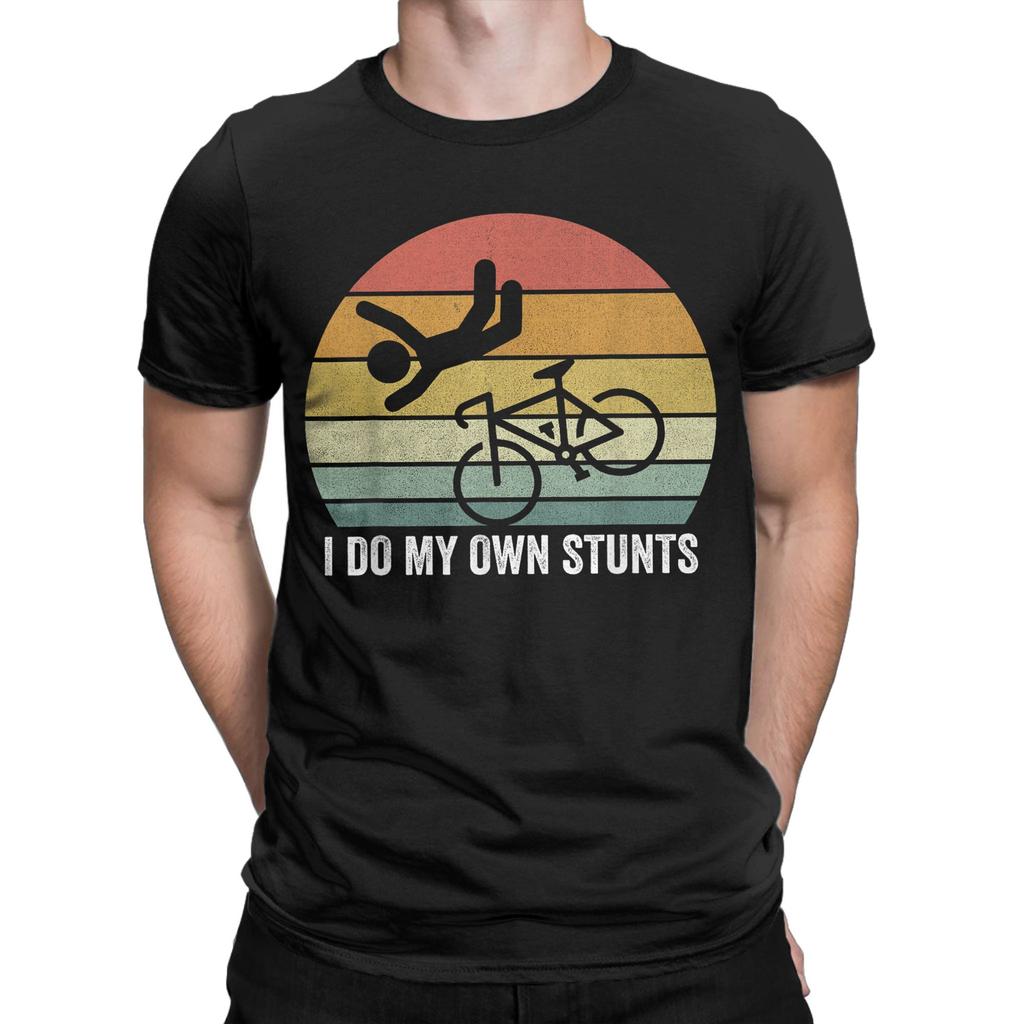 Retro I Do My Own Stunts Shirt Bike Lovers T-Shirt Fashion T Shirts Short Sleeve Y2K Fun Tshirt Summer O-Neck Oversized Clothing
