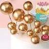 20Pcs Golden Ball Cake Topper Birthday Party Cupcake Topper For Cake Decoration