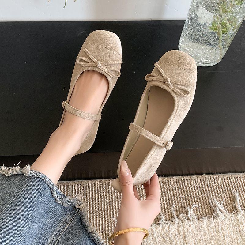 French retro single shoes women's bow new Mary Jane shoes spring gentle ballet shoes single shoes skirt