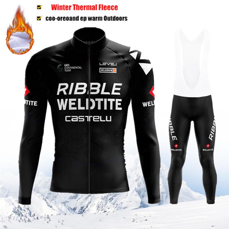 Maglia da Ciclismo Termica in Pile Invernale Uomo Mtb Clothing Man 2026 Giacca Uniforme Vestiti per Bicicletta Completo Tricot Bib Maillot Set