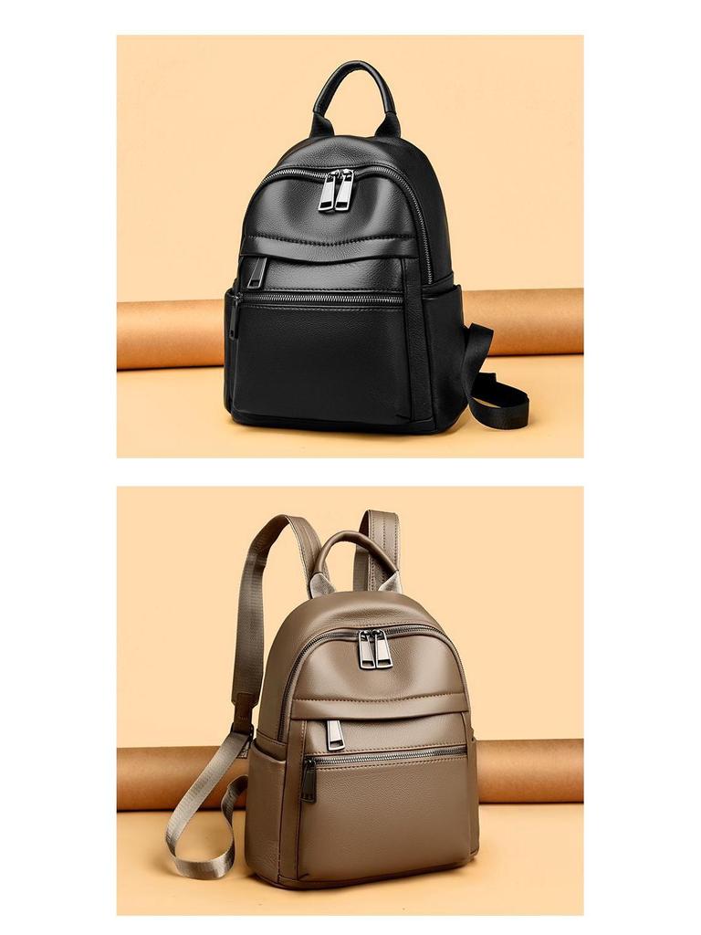 2025 High-End Women's Genuine Leather Backpack - Large Capacity, Soft Cowhide, Fashionable Travel Bag