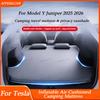 AITESLCAR Para Tesla Model Y Juniper /Lanzamiento 2019-2025 2026 Colchón de Aire Inflable Camping al Aire Libre Tejido de Gamuza Cama de Viaje para Coche