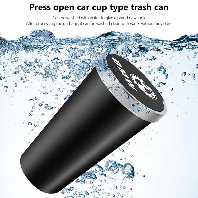 Car Storage Trash Can Cup Holder Press Type ABS Garbage Bin For BMW Performance X1 M3 M6 F01 F02 E34 E36 E60 F10 F20 X6 xq4