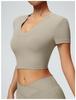 Cross-Border Slimming Nude Short-Sleeve Yoga & Sports T-Shirt