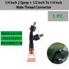 1/2"1/4" Garden High Pressure Atomizing Adjustable Nozzle with Threaded Single/Dual/Triple Nozzle Irrigation Pesticide Sprinkler