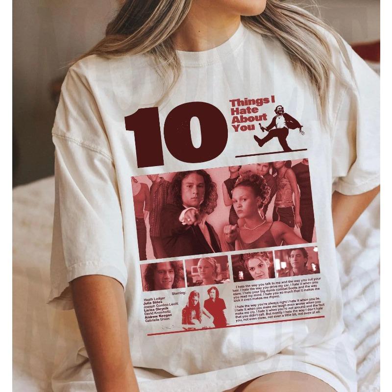 

Ten Things I Hate about You Tshirt 90s Movie Theme Tshirt Summer New Y2K Cotton Casual Fashion Unisex Tshirt S