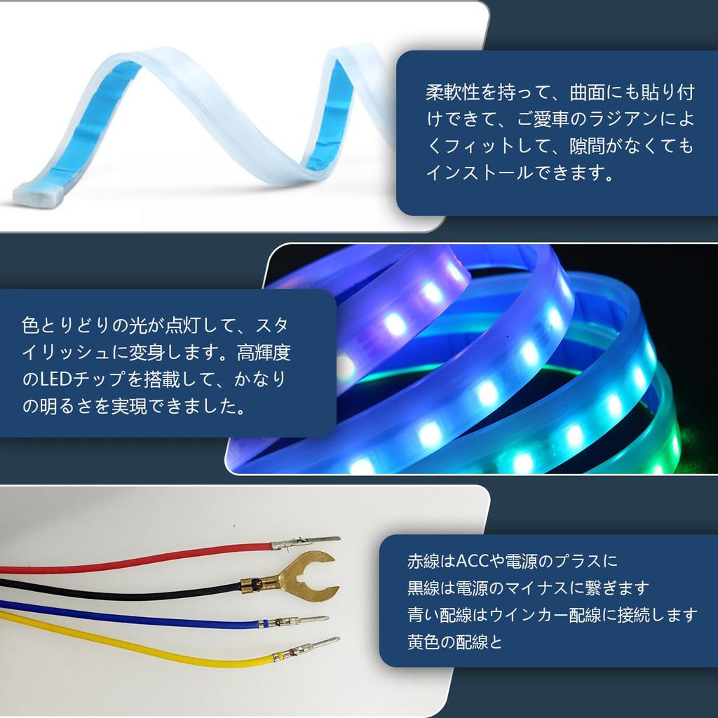 GZRUICA LED Tape, Food Light, LED Tape Light, Flowing Turn Signal, LED Sequential, For